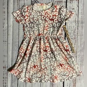 TIE DYE LEOPARD SHORT SLEEVE POCKET DRESS